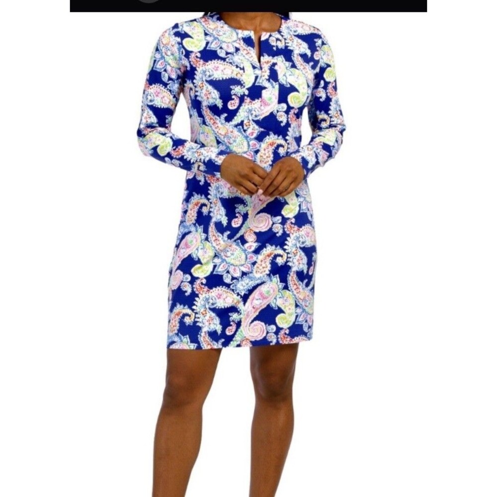 IBKUL UPF 50+ Cooling Large Paisley Dress Athleisure Tennis Pickleball Coastal